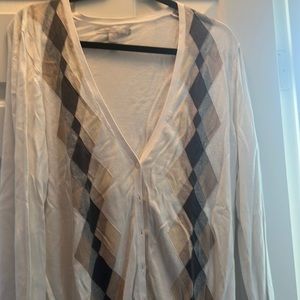 Argyle pattern button down cardigan